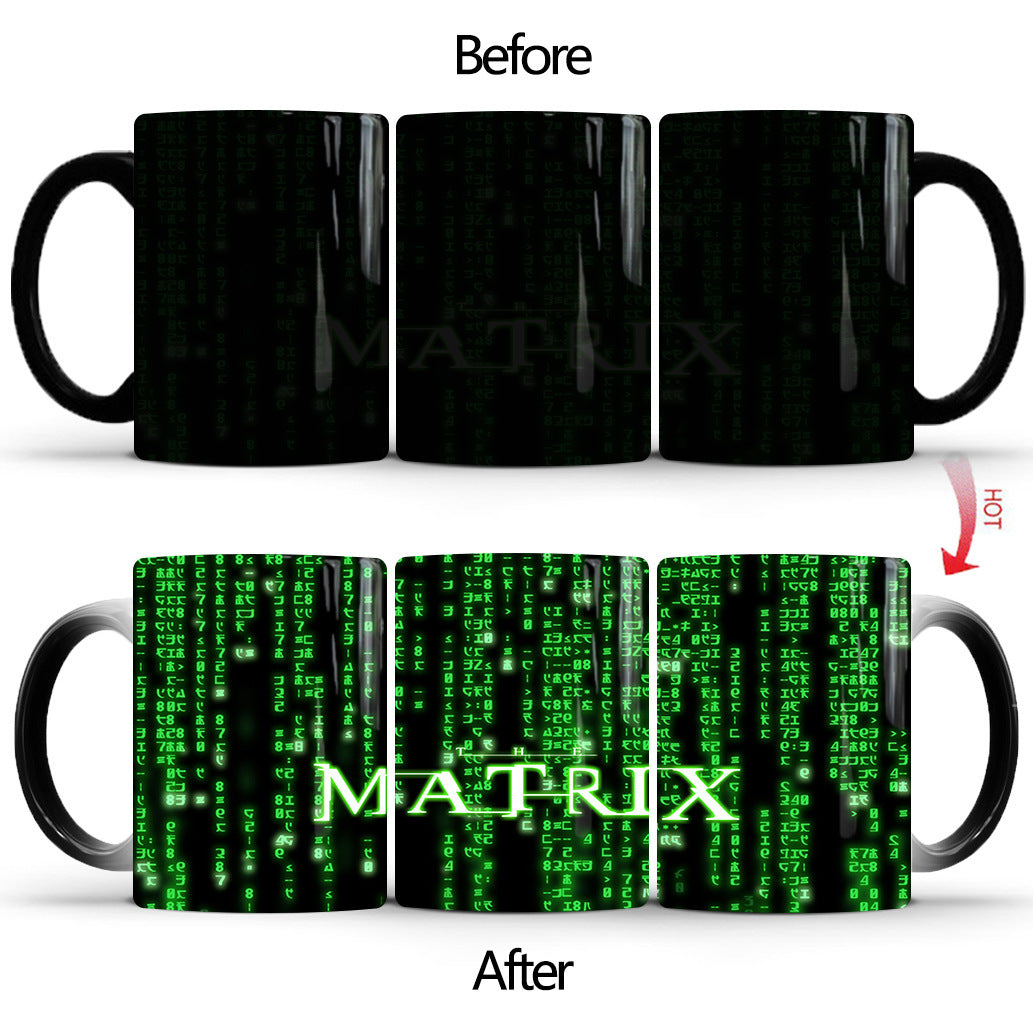 Tasse à café en céramique thermosensible à changement de couleur The Matrix