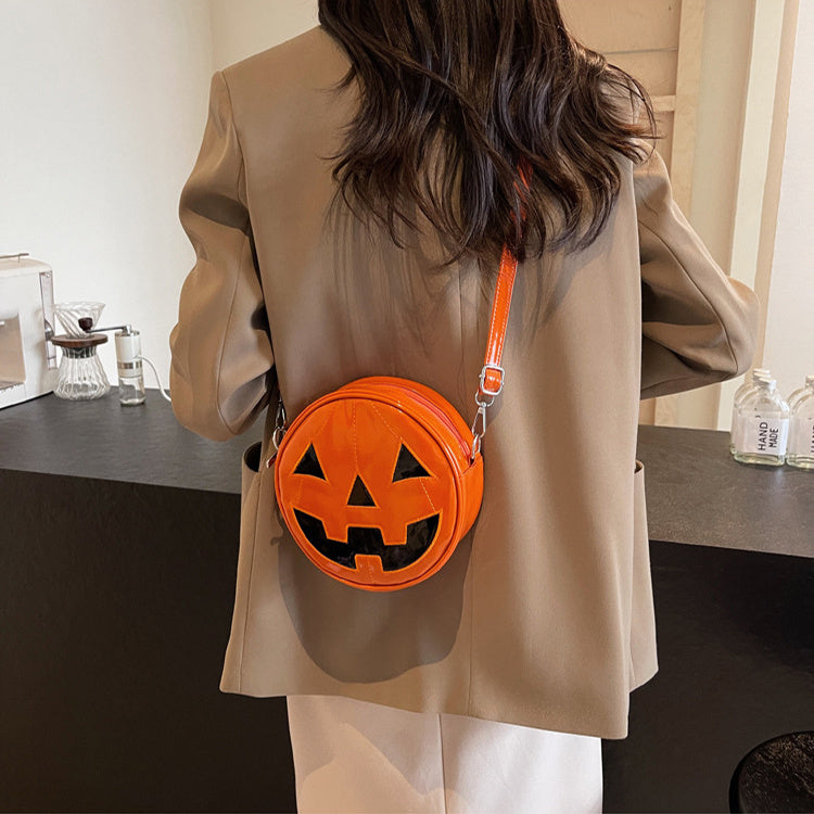 Petit sac rond citrouille d'Halloween pour femmes
