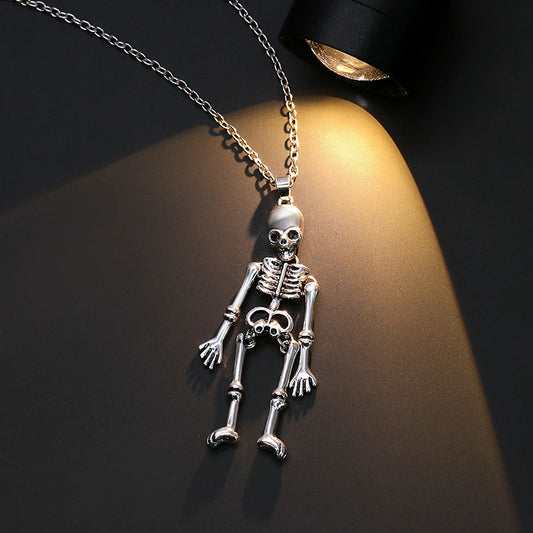Collier avec pendentif tête de citrouille, crâne, chauve-souris et fantôme du festival des fantômes