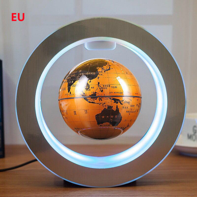 Globe flottant à LED rond avec carte du monde, lumière à lévitation magnétique, anti-gravité magique