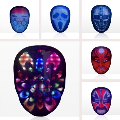 Masques d'Halloween lumineux à LED en couleur, masque changeant de visage, accessoires  de fête
