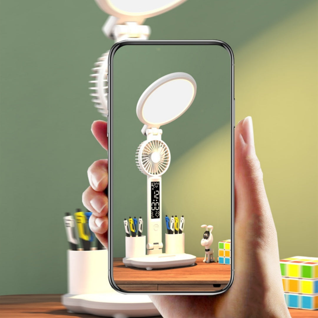 Lampe de table LED rechargeable par USB, intensité variable, ventilateur LED pliable, protection des yeux, veilleuse de lecture