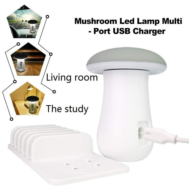 Lampe champignon multifonction 2 en 1, support de lampe LED, chargeur USB, fournitures de bureau pour la maison