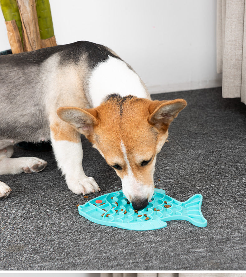 Tapis de léchage alimentaire transfrontalier pour chien, assiette à dîner pour animaux de compagnie, assiette en silicone pour chien, tapis à alimentation lente, tapis pour chien