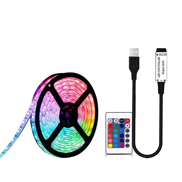 LED5050 Tableau noir époxy RVB avec mini télécommande 24 touches IP65, décoration d'arrière-plan TV, ensemble de bandes lumineuses douces