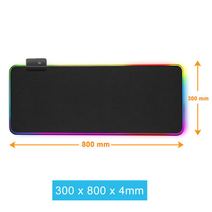 Tapis de souris lumineux RGB, tapis de jeu LED en caoutchouc, tapis de table lumineux Symphony