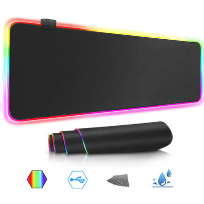 Tapis de souris lumineux RGB, tapis de jeu LED en caoutchouc, tapis de table lumineux Symphony