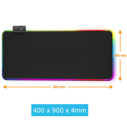 Tapis de souris lumineux RGB, tapis de jeu LED en caoutchouc, tapis de table lumineux Symphony