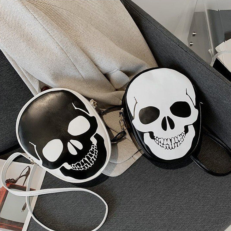 Sac bandoulière motif tête de mort pour Halloween