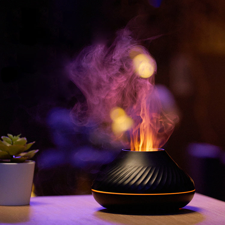 Diffuseur d'arômes à flamme RVB 130 ml, humidificateur à flamme colorée 3D, diffuseur de flamme volcanique