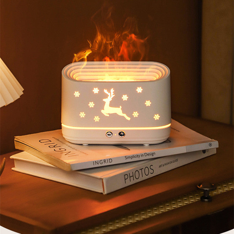 Humidificateur diffuseur de flammes d'élan, lampe d'ambiance silencieuse pour la maison