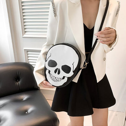 Sac bandoulière motif tête de mort pour Halloween