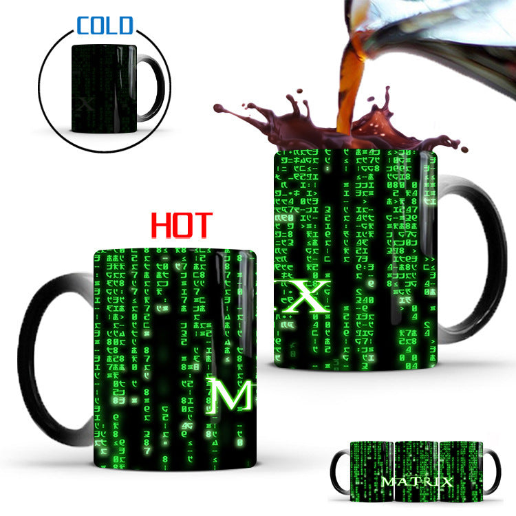 Tasse à café en céramique thermosensible à changement de couleur The Matrix