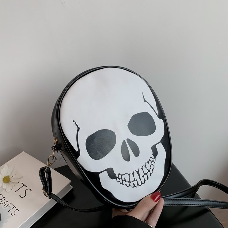 Sac bandoulière motif tête de mort pour Halloween