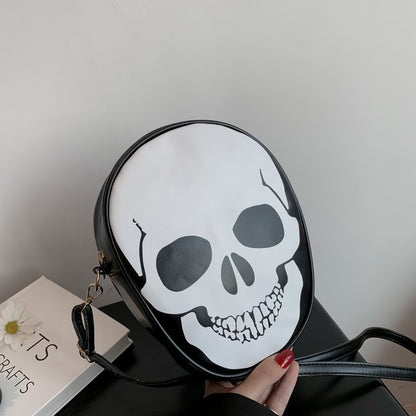 Sac bandoulière motif tête de mort pour Halloween