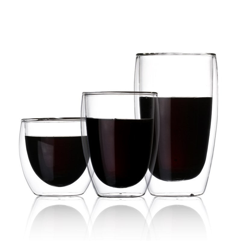 Gobelet double couche en verre borosilicate à haute teneur en verre avec couvercle