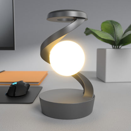 Lampe de bureau rotative en forme de lune avec capteur de charge sans fil pour téléphone, lampe de table décorative, petite veilleuse, décoration d'intérieur