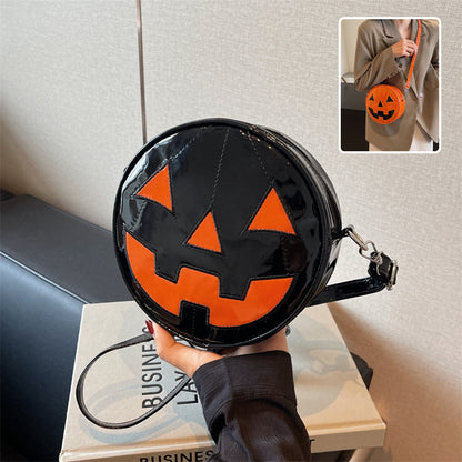 Petit sac rond citrouille d'Halloween pour femmes