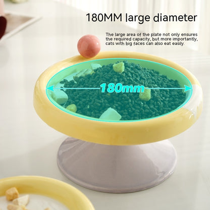 Gamelle pour chat en céramique bicolore à pied haut