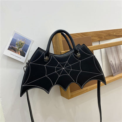 Sacs à bandoulière en forme de toile d'araignée pour Halloween, sacs à main en PU noués de personnalité Batgirl,