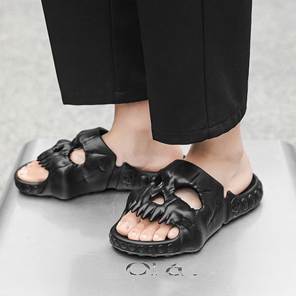 Chaussons d'Halloween personnalisés avec motif tête de mort