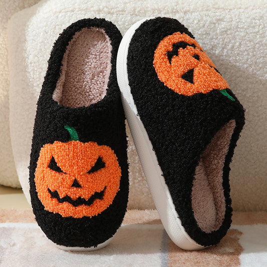 Chausson pour femmes à motif citrouille d'Halloween