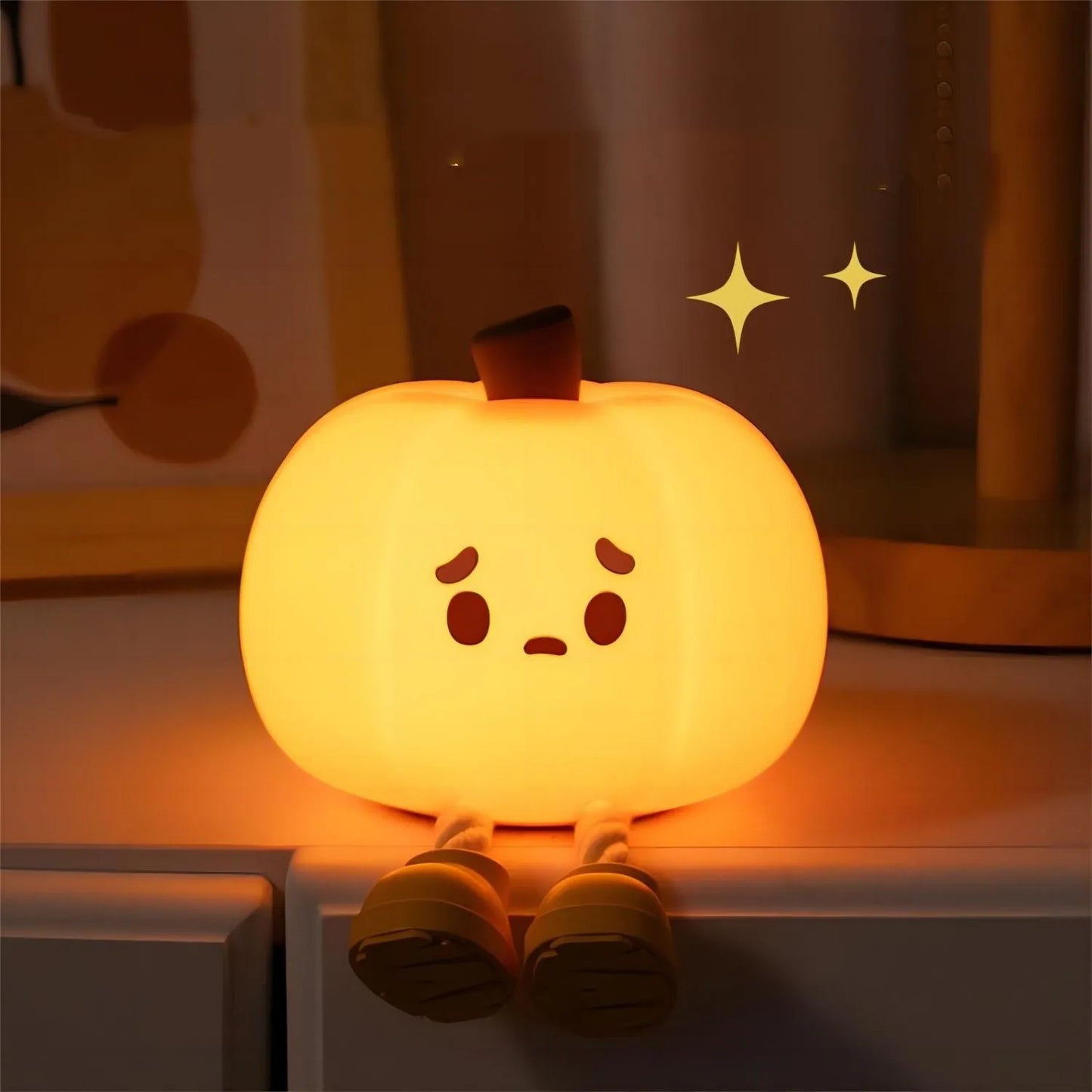Veilleuse citrouille d'Halloween en silicone souple, intensité variable, rechargeable, idéale pour la décoration de chevet, idéale pour les enfants, idéale pour Halloween