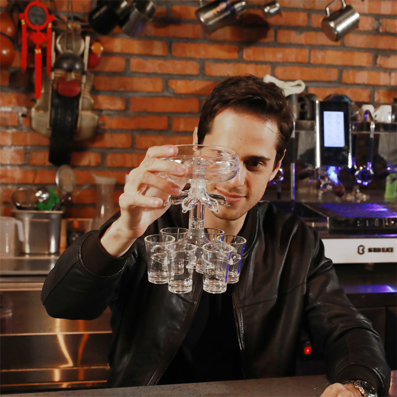 Distributeur de 6 verres à shot, distributeur de vin, de whisky, de bière, accessoire de bar, distributeur de verres pour jeux de société