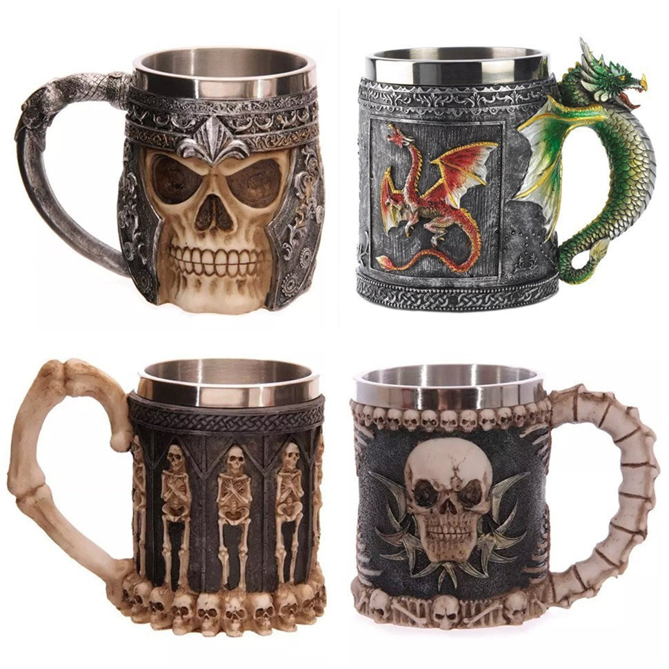 Tasse 400 ml motif tête de mort 3D