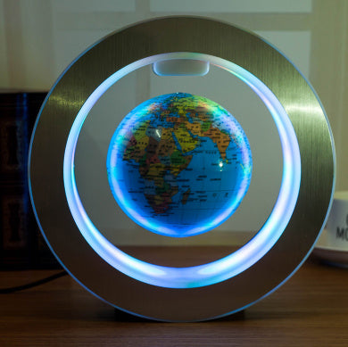 Globe flottant à LED rond avec carte du monde, lumière à lévitation magnétique, anti-gravité magique