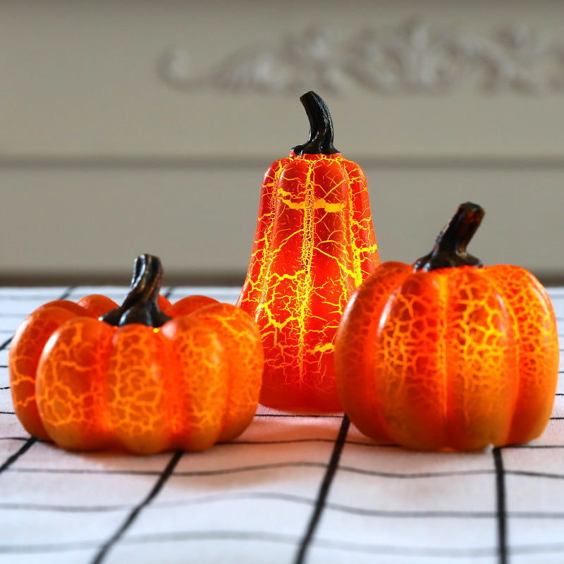 Nouvelle lanterne citrouille d'Halloween, simulation de citrouille, lampe bougie LED en résine, citrouille lumineuse