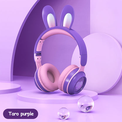 Casque sans fil lumineux extensible en forme d'oreilles de lapin
