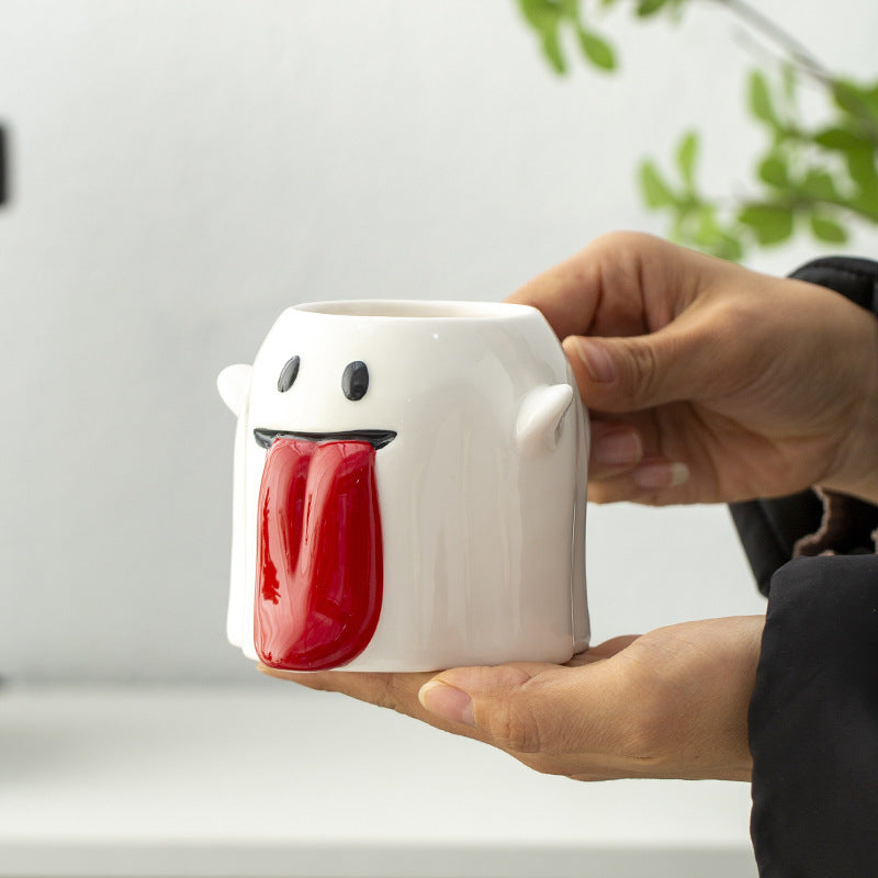Tasse à café en céramique 3D créative avec petit fantôme d'Halloween
