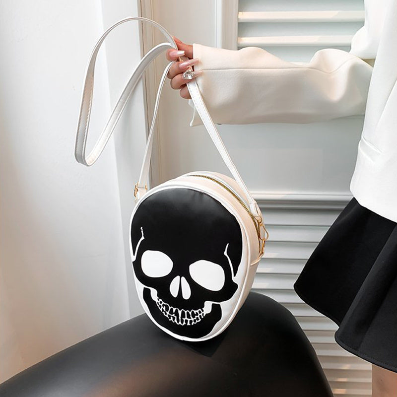 Sac bandoulière motif tête de mort pour Halloween