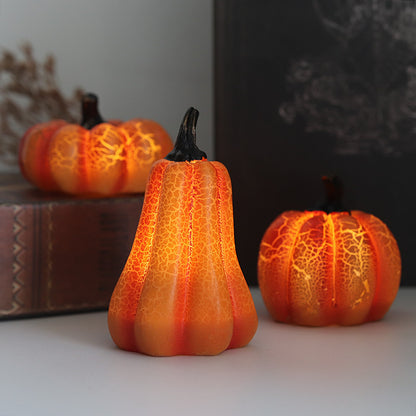Nouvelle lanterne citrouille d'Halloween, simulation de citrouille, lampe bougie LED en résine, citrouille lumineuse