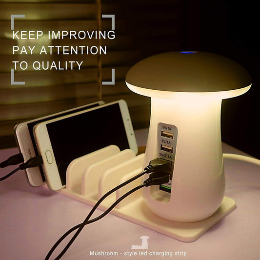 Lampe champignon multifonction 2 en 1, support de lampe LED, chargeur USB, fournitures de bureau pour la maison