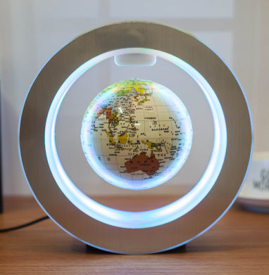 Globe flottant à LED rond avec carte du monde, lumière à lévitation magnétique, anti-gravité magique