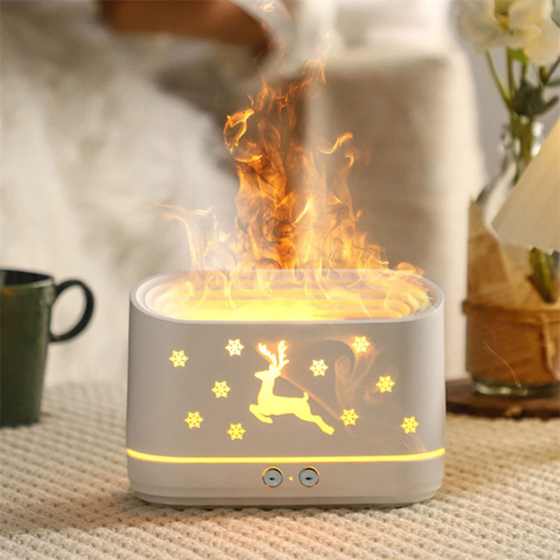 Humidificateur diffuseur de flammes d'élan, lampe d'ambiance silencieuse pour la maison
