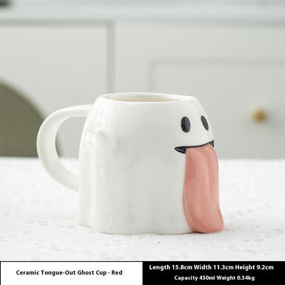 Tasse à café en céramique 3D créative avec petit fantôme d'Halloween