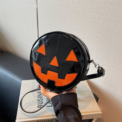 Petit sac rond citrouille d'Halloween pour femmes