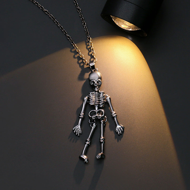 Collier avec pendentif tête de citrouille, crâne, chauve-souris et fantôme du festival des fantômes