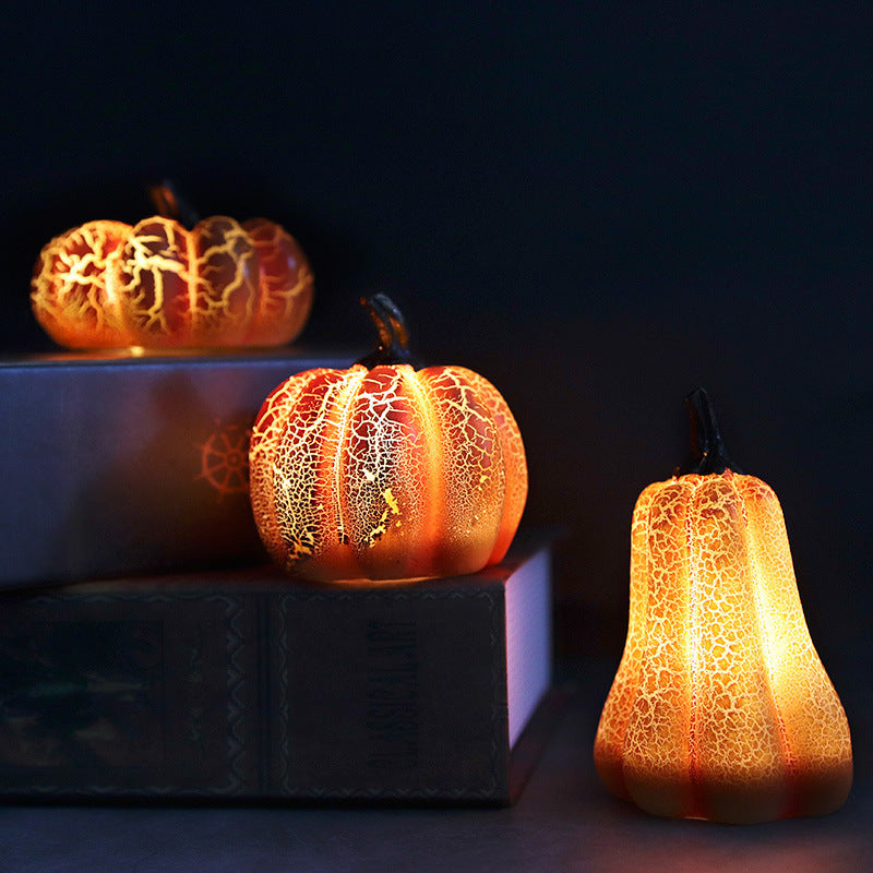Nouvelle lanterne citrouille d'Halloween, simulation de citrouille, lampe bougie LED en résine, citrouille lumineuse