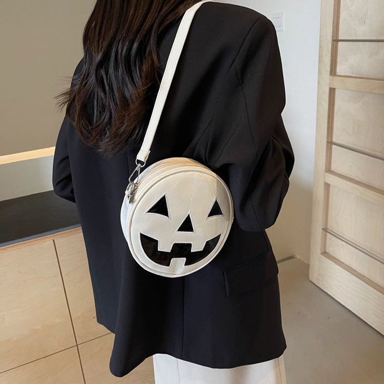 Petit sac rond citrouille d'Halloween pour femmes