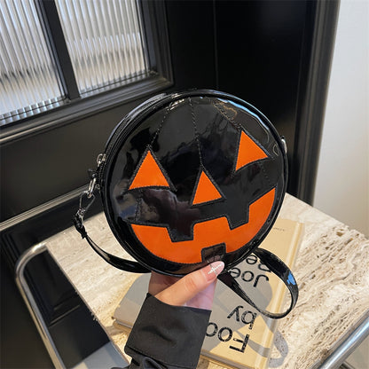Petit sac rond citrouille d'Halloween pour femmes