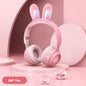 Casque sans fil lumineux extensible en forme d'oreilles de lapin