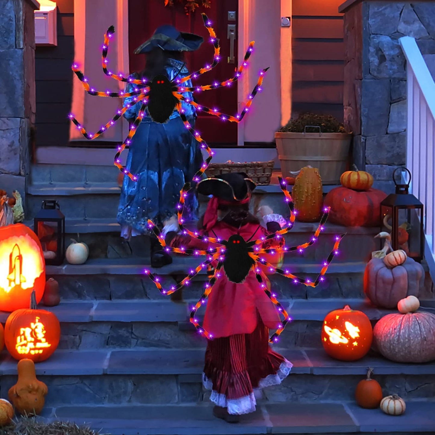 Sac à dos araignée d'Halloween, neuf modes LED