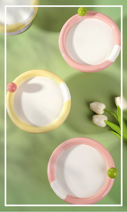 Gamelle pour chat en céramique bicolore à pied haut