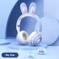 Casque sans fil lumineux extensible en forme d'oreilles de lapin