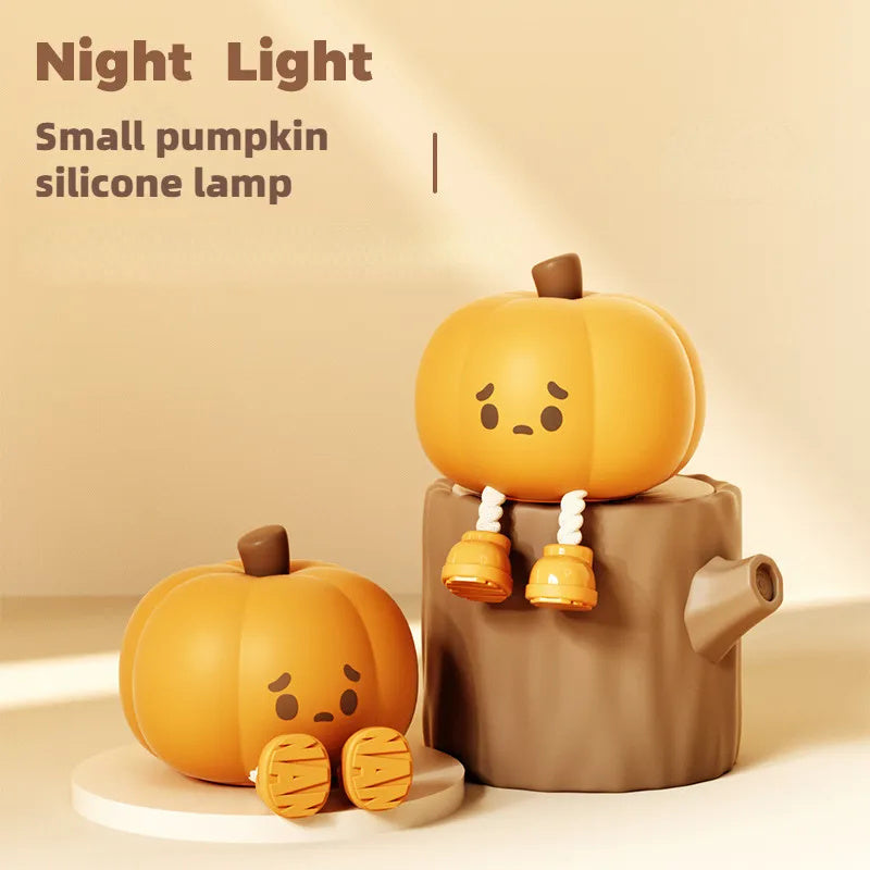 Veilleuse citrouille d'Halloween en silicone souple, intensité variable, rechargeable, idéale pour la décoration de chevet, idéale pour les enfants, idéale pour Halloween