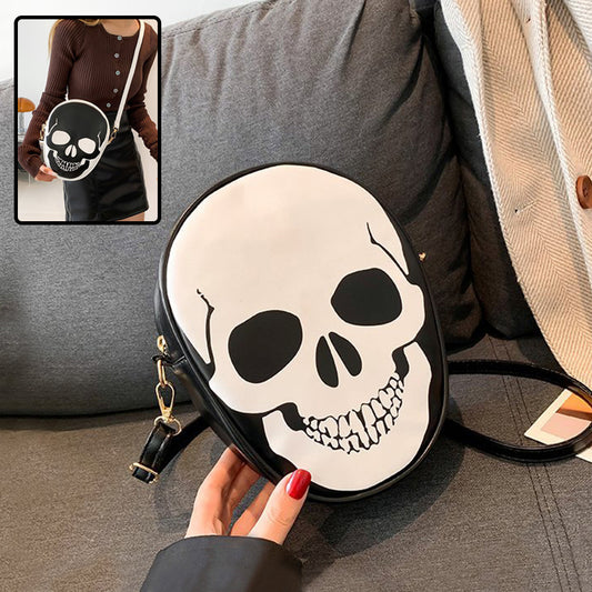 Sac bandoulière motif tête de mort pour Halloween